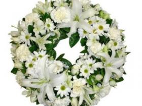 Large White Floral Wreath