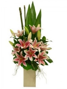 Dazzling Pink Lily Arrangement