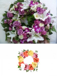  Large Pink & White Round Wreath