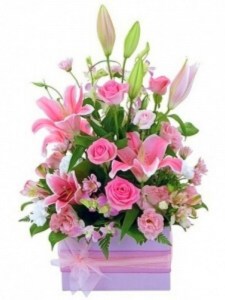 Super Large Pink Box Arrangement