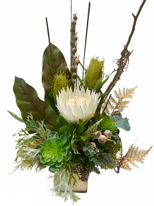 White Silk King Arrangement